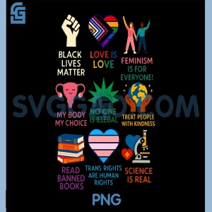BLM Human Rights Feminism PNG, Trans Science Books LGBTQ Kindness PNG