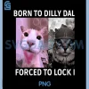 Born To Dilly Dally PNG, Forced To Lock In Cat Meme PNG