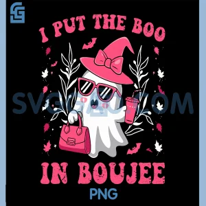 Boujee Boo JEE PNG, Spooky Ghost Pink PNG, Halloween Pumpkin PNG