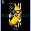 Dabbing Banana Retro PNG, American Flag Banana Lover PNG
