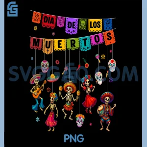 Dia De Los Muertos PNG, Sugar Skull Dancing PNG, Day The Dead PNG