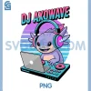 DJ AXOWAVE PNG, Axolotl EDM Synthwave Retro Rave Vibes PNG
