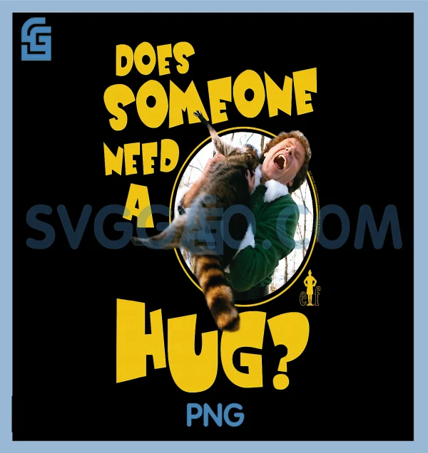 Elf Need a Hug Raccoon Attack PNG, Funny Christmas Movie PNG – SVGGAO