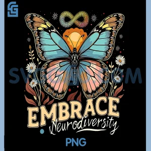 Embrace Neurodiversity Butterfly PNG, Infinity Symbol Autism PNG