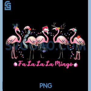 Fa La La Mingo Flamingo Christmas PNG, Tree Lights Tropical Xmas PNG