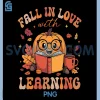Fall in Love with Learning PNG, Teacher Retro Thanksgiving PNG