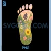 Floral Bigfoot Foot Print Forest PNG, Nature Sasquatch Cryptid PNG