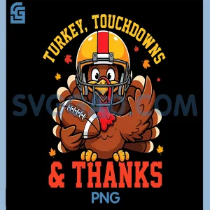 Football Thanksgiving PNG, Turkey And Touchdowns Fall PNG