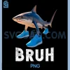 Funny Bruh Sneaker Shark PNG, Meme Tralalero Tralala PNG