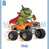 Funny Dinosaur PNG, Riding Truck Halloween PNG