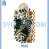 Funny Floral Skeleton PNG, Hugging Cat Halloween PNG