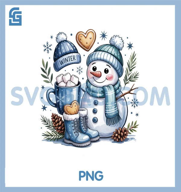 Hot Chocolate and Cookie PNG, Cute Christmas Snowman PNG – SVGGAO