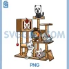 Funny Horror Movie Kitten PNG, Playing On Cat Tree PNG 1 Funny Horror Movie Kitten PNG, Playing On Cat Tree PNG