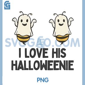 Funny I Love His Halloweenie PNG, Couples Matching Halloween PNG