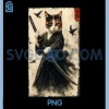 Funny Samurai Cat Kitten PNG, Animal Cat PNG