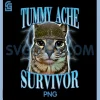 Funny Saying Cats Tummy Ache Survivor PNG, Cat Meme Humor PNG