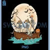 Funny Skeleton Fishing PNG, Lovers Boat Halloween Fishermen PNG