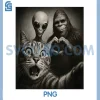 Funny Surprised Scared PNG, Cat Selfie Alien Bigfoot Sasquatch PNG
