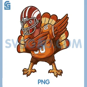 Funny Turkey Football PNG, Thanksgiving Touchdown Humor PNG