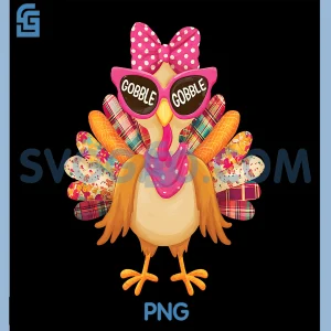 Gobble Gobble Turkey Day PNG, Happy Thanksgiving PNG