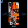 Graffiti Orange PNG, Abstract art Modern Colors PNG