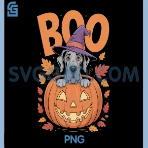 Great Dane on Pumpkin PNG, Halloween Great Dane PNG
