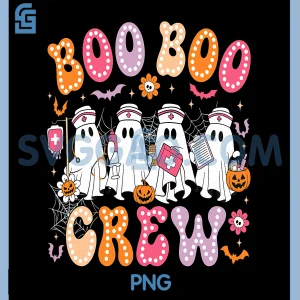 Groovy Boo Boo Crew Nurse PNG, Funny Ghost Halloween Nurse PNG