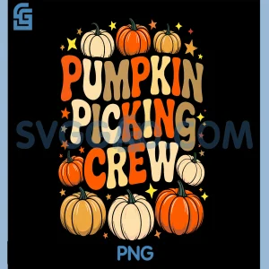 Groovy Pumpkin Picking Crew PNG, Matching Family Tee Autumn PNG