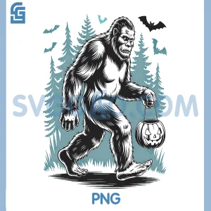 Halloween Bigfoot Pumpkin PNG, Bigfoot PNG