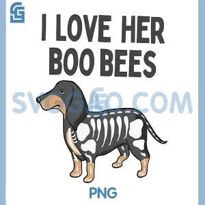 I Love Her Boo Bees PNG, Funny Halloween Dachshund PNG, Weenie Dog PNG