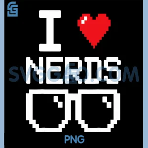 I Love Nerds PNG, I Heart Nerds PNG, Science Book Knowledge Geeks PNG