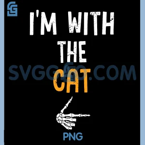 Im with The Cat PNG, Halloween Matching Couple PNG
