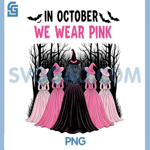 In October We Wear Pink Halloween PNG, Breast Cancer Awareness PNG