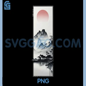 Japanese Retro Landscape PNG, Minimalist 90s Tokyo Streetwear PNG