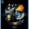 Japanese Starry Night PNG, Kaiju Funny Art PNG 1 Japanese Starry Night PNG, Kaiju Funny Art PNG