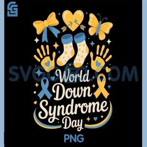 Kids Down Syndrome Down PNG, Syndrome Awareness Coquette PNG