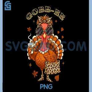 Leopard Gobb-ee Bougie Glam PNG, Turkey Gobble Thanksgiving PNG