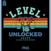 Level 18 Unlocked 18th PNG, Birthday Retro Design for Gamer PNG 1 Level 18 Unlocked 18th PNG, Birthday Retro Design for Gamer PNG