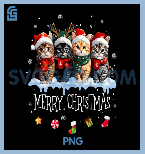 Meowy Catmas Cat PNG, Christmas Tree Xmas PNG, Funny Cat PNG – SVGGAO