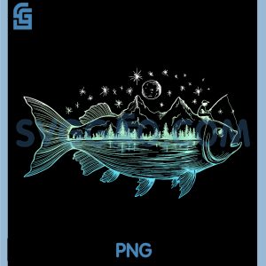 On Back Cool Fish PNG, Shaped from Mountains Nature PNG, Scene Fishing PNG