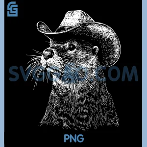 Otter Cowboy Hat Western PNG, Animal PNG