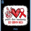 Peace Love Awareness PNG, Red Ribbon Week Say No To Drugs PNG