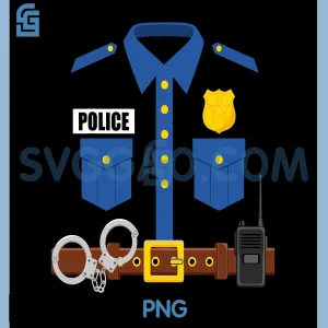 Police Officer Uniform PNG, Funny Halloween Cop Outfit PNG