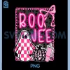Preppy Coquette Bow Boo JEE PNG, Pink Ghost Retro Checkered PNG
