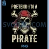 Pretend Im a Pirate PNG, Halloween Skull and Crossbones PNG