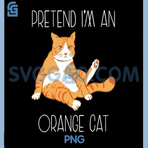 Pretend I'm an Orange Cat PNG, Halloween Family Funny PNG
