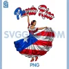 Puerto Rico Girl PNG, Boricua Flag PNG