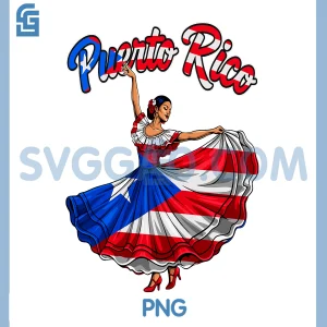 Puerto Rico Girl PNG, Boricua Flag PNG