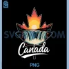 Retro Canada Maple PNG, Leaf with Niagara Falls PNG