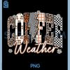 Retro Checkered Leopard Fall PNG, Coffee Weather Autumn PNG